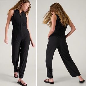 Athleta Brooklyn Utility Jumpsuit Black #824834 One Piece 6